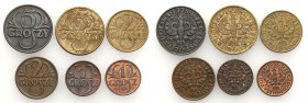 Poland II Republic
POLSKA / POLAND / POLEN / POLOGNE / POLSKO

II RP. 1, 2, 5 Grosz (Groschen) 1923-1925, set 6 coins 

Pięknie zachowane monety....