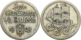 Danzig 
POLSKA / POLAND / POLEN / DANZIG / WOLNE MIASTO GDANSK

Wolne Miasto Gdansk / Danzig 1/2 Guldena 1923 Koga 



Details: 2,31 g Ag 
Con...