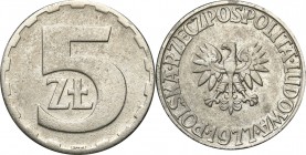 Probe coins Polish People Republic (PRL) and Poland
POLSKA / POLAND / POLEN / PATTERN / PROBE / PROBA

PRL. PROBE / PATTERN 5 zlotych 1977 copper-n...