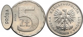 Probe coins Polish People Republic (PRL) and Poland
POLSKA / POLAND / POLEN / PATTERN / PROBE / PROBA

PRL PROBE / PATTERN aluminium 5 zlotych 1989...