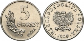 Collection - Nickel Probe Coins
POLSKA / POLAND / POLEN / PATTERN

PRL. PROBE / PATTERN Nickel 5 Grosz (Groschen) 1949 

Połysk. Piękny, wyselekc...