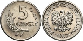 Collection - Nickel Probe Coins
POLSKA / POLAND / POLEN / PATTERN

PRL. PROBE / PATTERN Nickel 5 Grosz (Groschen) 1963 

Piękny, wyselekcjonowany...