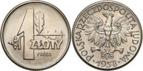 Collection - Nickel Probe Coins
POLSKA / POLAND / POLEN / PATTERN

PRL. PROBE / PATTERN Nickel 1 zloty 1958 

Poszukiwana próba niklowa. Piękny, ...