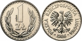 Collection - Nickel Probe Coins
POLSKA / POLAND / POLEN / PATTERN

PRL. PROBE / PATTERN Nickel 1 zloty 1986 

Piękny, menniczy egzemplarz.Fischer...