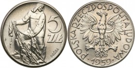 Collection - Nickel Probe Coins
POLSKA / POLAND / POLEN / PATTERN

PRL. PROBE / PATTERN Nickel 5 zlotych 1959 Rybak – RARE 

Poszukiwana przez ko...