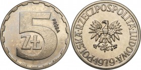 Collection - Nickel Probe Coins
POLSKA / POLAND / POLEN / PATTERN

PRL. PROBE / PATTERN Nickel 5 zlotych 1979 

Piękny, wyselekcjonowany egzempla...