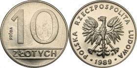 Collection - Nickel Probe Coins
POLSKA / POLAND / POLEN / PATTERN

PRL. PROBE / PATTERN Nickel 10 zlotych 1989 nominał 

Piękny egzemplarz.Fische...