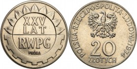 Collection - Nickel Probe Coins
POLSKA / POLAND / POLEN / PATTERN

PRL. PROBE / PATTERN Nickel 20 zlotych 1974 – XXV lat RWPG – napis wypukły 

P...