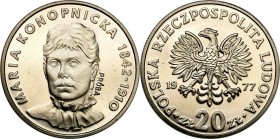 Collection - Nickel Probe Coins
POLSKA / POLAND / POLEN / PATTERN

PRL. PROBE / PATTERN Nickel 20 zlotych 1977 – Maria Konopnicka- duży orzeł 

P...
