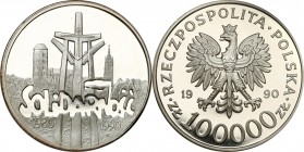 Polish collector coins after 1990
POLSKA / POLAND / POLEN / POLOGNE / POLSKO

III RP. 100.000 zlotych 1990 Solidarnosc - PROOF 

Piękny, menniczy...