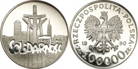 Polish collector coins after 1990
POLSKA / POLAND / POLEN / POLOGNE / POLSKO

III RP. 100.000 zlotych 1990 Solidarnosc, lustrzanka - RARE 

Piękn...