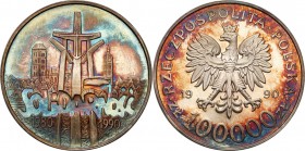 Polish collector coins after 1990
POLSKA / POLAND / POLEN / POLOGNE / POLSKO

III RP. 100 000 zlotych 1990 Solidarnosc The Rarest typ A - exellence...