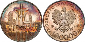 Polish collector coins after 1990
POLSKA / POLAND / POLEN / POLOGNE / POLSKO

III RP. 100 000 zlotych 1990 Solidarnosc The Rarest typ A - exellence...
