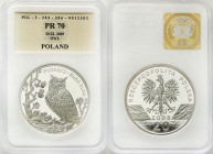 Polish collector coins after 1990
POLSKA / POLAND / POLEN / POLOGNE / POLSKO

III RP. 20 zlotych 2005 Puchacz PCG PR70 

Menniczy egzemplarz w sl...