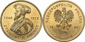 Polish collector coins after 1990
POLSKA / POLAND / POLEN / POLOGNE / POLSKO

III RP. 2 zlote 1996 Zygmunt II August 

Piękny, menniczy egzemplar...