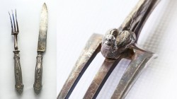 Historical objects / VARIA
VARIA / POLSKA / POLAND / POLEN / RUSSIA / RUSSLAND / РОССИЯ

France, late 19th century. Game cutlery, SILVER 

Nóż i ...