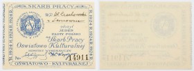 Polish banknotes
POLSKA / POLAND / POLEN / PAPER MONEY / BANKNOTE

Bon Treasury of Osiedowo-Cultural Labor, donation receipt: 1 zloty 1924 

Nume...