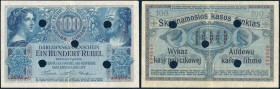 Polish banknotes
POLSKA / POLAND / POLEN / PAPER MONEY / BANKNOTE

Poland - OST. 100 ruble (rouble) 1916, Poznan - perforacja 

Banknot wielokrot...