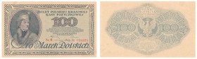 Polish banknotes
POLSKA / POLAND / POLEN / PAPER MONEY / BANKNOTE

100 Polish mark 1919 series B 

Złamanie w pionie i w poziomie. Ładny świeży p...