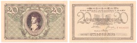 Polish banknotes
POLSKA / POLAND / POLEN / PAPER MONEY / BANKNOTE

20 Polish mark 1919, series F 

Podwójne złamanie w pionie. Świeży papier. Rza...