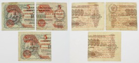 Polish banknotes
POLSKA / POLAND / POLEN / PAPER MONEY / BANKNOTE

5 groszy 1924 2 x LEFT i right, set 3 pieces 

Egzemplarze ze śladami długiego...