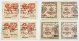 Polish banknotes
POLSKA / POLAND / POLEN / PAPER MONEY / BANKNOTE

1 grosz 1924, LEFT i 3 x right series AX / AX / AO 

Banknot z nadrukiem na pr...