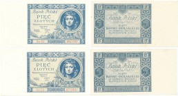 Polish banknotes
POLSKA / POLAND / POLEN / PAPER MONEY / BANKNOTE

5 zlotych 1930 series CS i CU, set 2 pieces 

Pięknie zachowane banknoty. Seri...