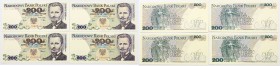 Polish banknotes
POLSKA / POLAND / POLEN / PAPER MONEY / BANKNOTE

200 zlotych 1979, 1986, set 4 pieces 

Pięknie zachowane egzemplarze. Rzadszy ...