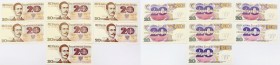 Polish banknotes
POLSKA / POLAND / POLEN / PAPER MONEY / BANKNOTE

20 zlotych 1982, series A i AK, set 7 pieces 

2 sztuki z serii A wyśmienicie ...