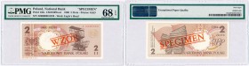Polish banknotes
POLSKA / POLAND / POLEN / PAPER MONEY / BANKNOTE

PATTERN / SPECIMEN 2 zlote 1990 series A PMG 68 EPQ 

Wysoka nota gradingowa z...