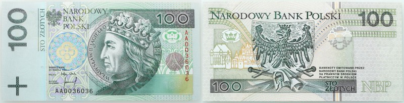 Polish banknotes
POLSKA / POLAND / POLEN / PAPER MONEY / BANKNOTE

100 zlotyc...