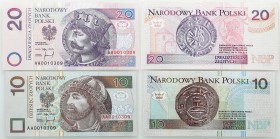 Polish banknotes
POLSKA / POLAND / POLEN / PAPER MONEY / BANKNOTE

10 i 20 zlotych 1994 series AA – TAKA SAMA series I NUMBERING 

Banknoty z tak...