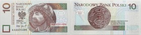 Polish banknotes
POLSKA / POLAND / POLEN / PAPER MONEY / BANKNOTE

10 zlotych 1994 series AA - NISKI NUMER 

Początkowa seria banknotu drukowaneg...