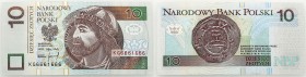 Polish banknotes
POLSKA / POLAND / POLEN / PAPER MONEY / BANKNOTE

10 zlotych 1994 series KG - RADAR 

Numeracja radarowa. Prawie same cyfry 6.Pi...