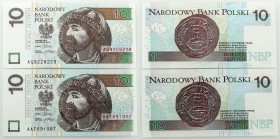 Polish banknotes
POLSKA / POLAND / POLEN / PAPER MONEY / BANKNOTE

10 zlotych 2012 series AA i AG - RADAR, set 2 pieces 

Numeracja radarowa.&nbs...