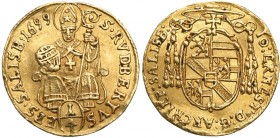 Austria
Austria, Salzburg - arcybiskupstwo - Jan Ernest graf Thun i Hohenstein (1687-1709), Ducat (Dukaten) 1699 

Aw.: Wielopotowa tarcza herbowa ...