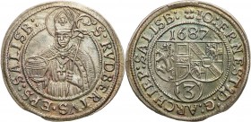 Austria
Austria, Jan Ernest graf Thun i Hohenstein (1687-1709). 3 krajcary 1687, Salzburg 

Pięknie zachowane, kolorowa patyna.

Details: 1,73 g ...