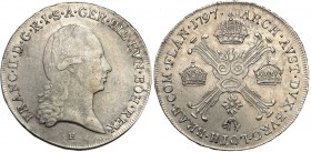 Austria
Austria, Francis II (1792-1835). 1/2 taler (Thaler) 1797 E, Karlsburg 

Awers lekko przetarty, rewers z naturalnym połyskiem menniczym.&nbs...