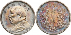 China
Chiny, Republic. 10 cents Yr. 3 (1914) 

Ładnie zachowane. Korowa patyna.KM Y 326

Details: 2,69 g Ag 
Condition: 2 (EF)