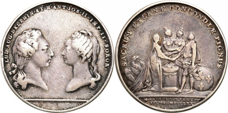 France
France. Medal 1770 at the wedding of Delfin, later Louis XVI of Marie An...