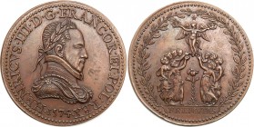 France
France, Poland. XIX century. Medal of Henry Waleza, King of Poland and France 1574, bronze 

Bardzo ładny egzemplarz. W polu resztki tuszu.&...
