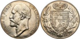 Liechtenstein
Lichtenstein. 5 crowns (Kronen) 1915 

Czyszczone tło, dobrej jakości detale. Rzadsza moneta, nakład 10.000 sztuk.KM #Y4

Details: ...