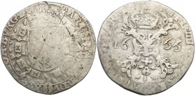 Netherlands
Niederlande. Filip IV (1621-1665). 1/2 patagona 1655 / 1666, Brugia - Nietypowa data 

Moneta z tytulaturą Filipa IV i nietypową datą. ...