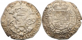 Netherlands
Niederlande hiszpańskie. Karol II (1665-1700). Patagon 1689, Brugia 

Wyjątkowo ładny egzemplarz jak na ten typ monety.Davenport 4494; ...