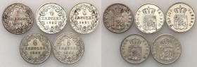 Germany
WORLD COINS / NIEMCY / GERMANY / DEUTSCHLAND

Germany/ Deutschland, Bayern. 6 krajcarow (Kreuzer) 1845-1851, set 5 coins 

Rocznik 1848 (...