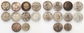 Germany
WORLD COINS / NIEMCY / GERMANY / DEUTSCHLAND

Germany/ Deutschland, Bayern, Württembergia. 3 do 6 krajcarow (Kreuzer) 1806 - 1854, set 10 c...