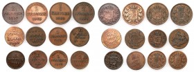 Germany
WORLD COINS / NIEMCY / GERMANY / DEUTSCHLAND

Germany/ Deutschland, Bayern. 1/2 do 2 fenig 1795-1868, Mnchen, set 12 coins 

Różne lata, ...