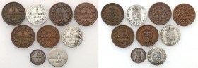 Germany
WORLD COINS / NIEMCY / GERMANY / DEUTSCHLAND

Germany/ Deutschland, Nassau. 1 - 3 krajcary 1825-1859, set 9 coins 

Różne lata, różne nom...