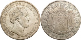 Germany
WORLD COINS / NIEMCY / GERMANY / DEUTSCHLAND

Germany/ Deutschland, Sachsen. Friedrich August II. Talar (Thaler) 1840 G, Drezno 

Patyna....