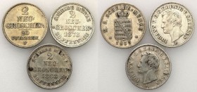 Germany
WORLD COINS / NIEMCY / GERMANY / DEUTSCHLAND

Germany/ Deutschland, Sachsen. Jan V (1854–1873). 2 neu groschen 1855-1873, set 3 coins 

Z...